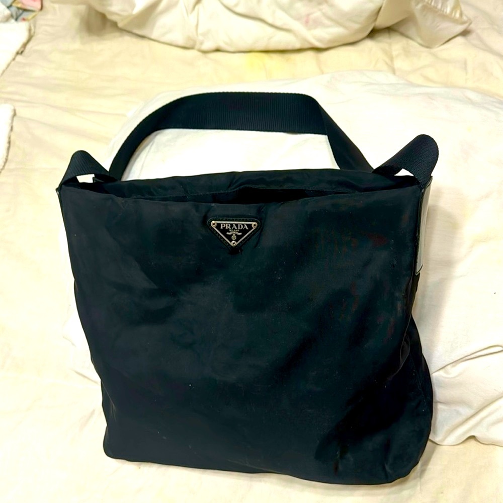 Prada medium nylon/leather Tote